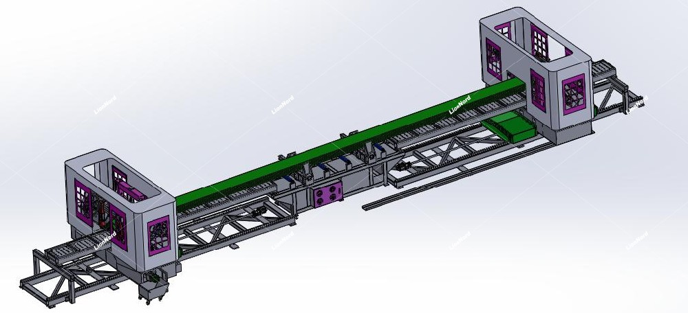 Automatic Double head saw specialized band sawing machine line