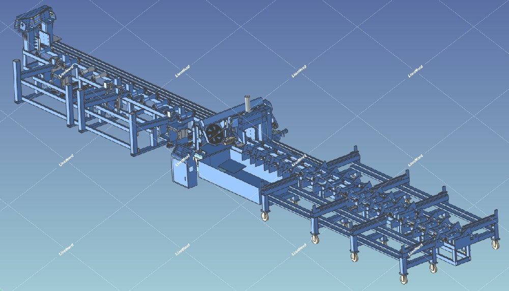 Fully automatic metal cutting band saw machine line